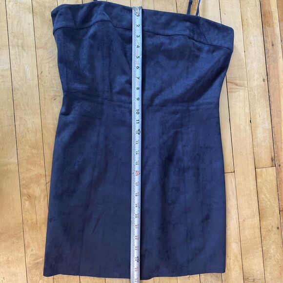 Naked Zebra Dress Women’s Large Mini Black Suede 3/4 Zip Spaghetti Strap - Picture 10 of 10